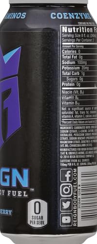 Reign Total Body Fuel Razzle Berry, 16 Fl Oz Can