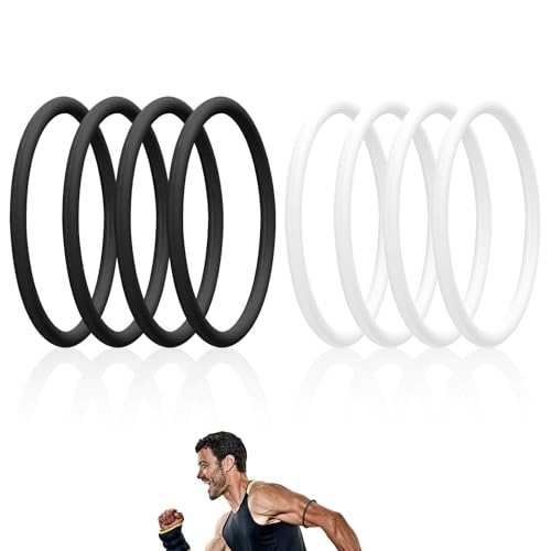 Lyreh 8pcs Patella Bands, Patellar Tendon Support Straps (Black, White)