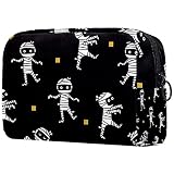 Trousse de Toilette pour Femme, Trousse de Maquillage, Trousse de Toilette spacieuse, Cadeau de Voyage, Momie de Dessin animé d'halloween