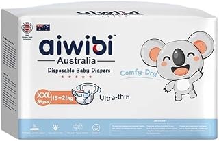 Aiwibi Comfy Dry Baby Diaper Size 6 (XX-Large, 15–21kg) – Ultra Thin, Super Soft & Anti-Irritation, High Absorption, Comfortable Stretch Fit – 36 Count