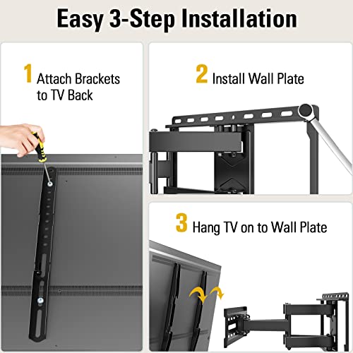 undefined Mounting Dream TV Wall Mount for 32-65 Inch Television,Mount with Swivel and Tilt, Full Motion Bracket with Articulating Dual Arms, Fits 16inch Studs, Max VESA 400X400 mm, 99lbs, MD2380 の商品画像 7