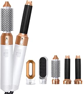New Update 2022, 5 in 1 Hair Styler Airwrap, Hair Dryer Brush, Hot Air Brush for Rotating, Straightening and Fast Drying, Negative Ion Hair Warp Suitable for All Hair Types (A - Golden white)
