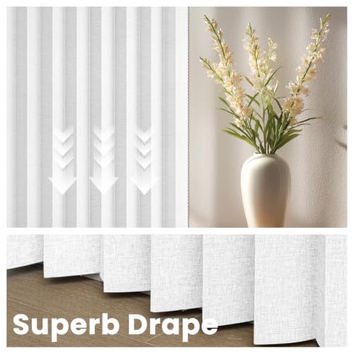 Image of AJAZZ Blackout Accordion Door Curtain 1 Panel 98 inchx78 inch White - Magnetic Folding Room Divider, No-Drill Sliding Patio Closet