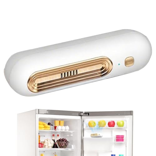 Refrigerator Odor Eliminator - Rechargeable Fridge Air Purifier with 2 Modes, Portable Deodorizer for Freezer Wardrobe Shoe Cabi