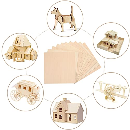 10 Pieces Plywood Sheets 10X10X1/8 Inch Unfinished Wood Sheets 3Mm Balsa Wood Sheets For Craft Hobby Model Making Diy Project #TOP4