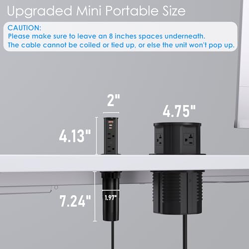 Prise pop-up pour plan de travail ANNQUAN bloc multiprise encastrable compact - 6
