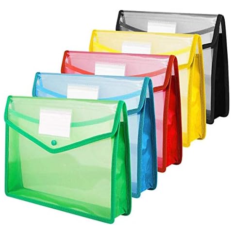 A4 Plastic Wallet Folders with Popper Cover