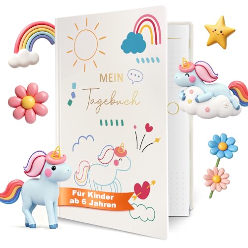 BIROYAL 5-Minuten Gefühlstagebuch Kinder 6-12 Jahre - Tagebuch Mädchen & Jungs - Gefühle Buch Kinder für Emotionen verstehen, Dankbarkeit erlernen, Vertrauen aufbauen - Dankbarkeitstagebuch Kinder