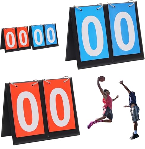 Helweet Tragbare Anzeigetafel, Digit Flip Sport Anzeigetafel, Sportanzeigetafel, 2 Stück Score Flipper, Zähltafel, für Wettkämpfe Indoor Und Outdoor, für Fußball, Badminton, Basketball, 2 Digit