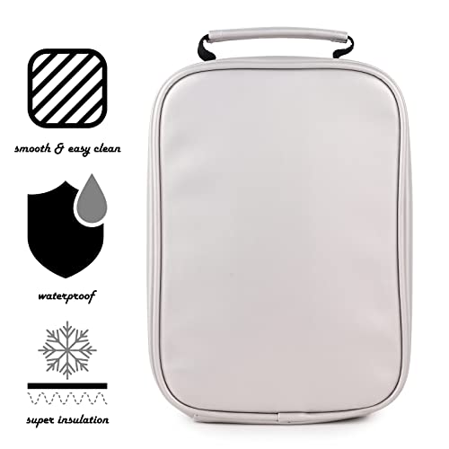 Moriox Boys Lunch Box Leather Lunch Bag For Kids Back To School Thermal Insulated Cooler For Boys Girls Toddlers Teen (Metallic Silver) #TOP3