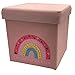 Kinderhocker mit Aufbewahrungsbox | Abnehmbarer Deckel | bis 60 kg belastbar | ca. 30 x 30 cm | perfekt als Spielzeugkiste, Aufbewahrungskiste, Sitzwürfel, Sitzhocker (rosa)