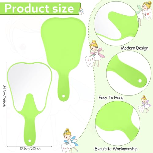 Jetec 2 peças de espelho portátil em forma de dente bonito espelho de maquiagem espelhos dentários d