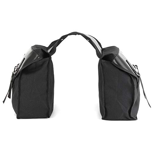 FUVOYA Bolsa de sillín de Viaje de la Motocicleta Negro Lona Caja de sillín Impermeable Cover