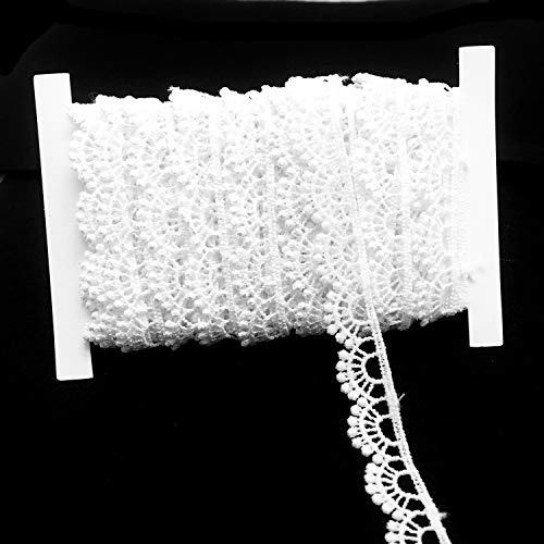 Fqtanju Crocheted Lace Trim Diy Craft Ribbon 1/2'' X 5Yds, Scallop Edge For Sewing Making,Gift Wrapping And Bridal Wedding Decorations (White) #TOP3