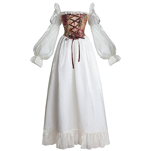 Image of NSPSTT Women Girls American Pioneer Colonial Dress Prairie Costume