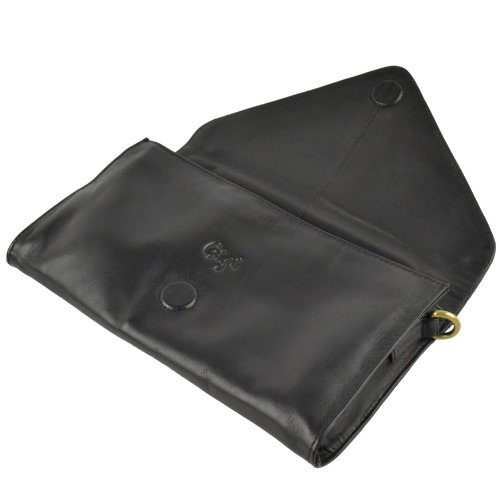 Sac à main en cuir souple grand format noir mode féminine - 4