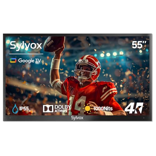 SYLVOX Outdoor TV, 55 inch Waterproof Smart TV, 4K, HDR 10, Weath...