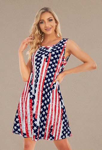 Image of Summer Dresses for Women Beach Boho Sleeveless Vintage Floral Flowy Pocket Tshirt Tank Sundresses 2026