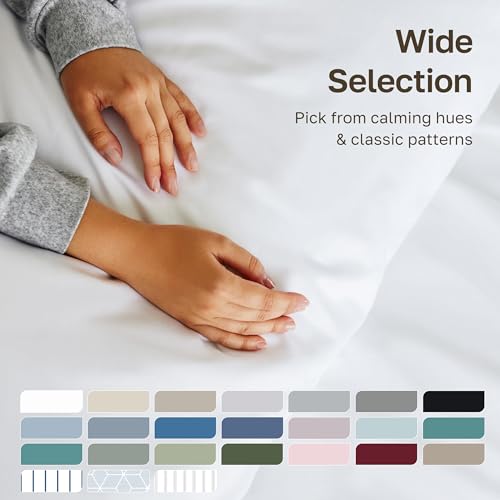 Image of California Design Den Twin XL Sheets Set - Luxury 600 Thread Count Sateen, Natural 100% Cotton Sheets with Deep Pockets, Cool, Crisp and Durable Hotel Quality Bedding Set (Cool Taupe)