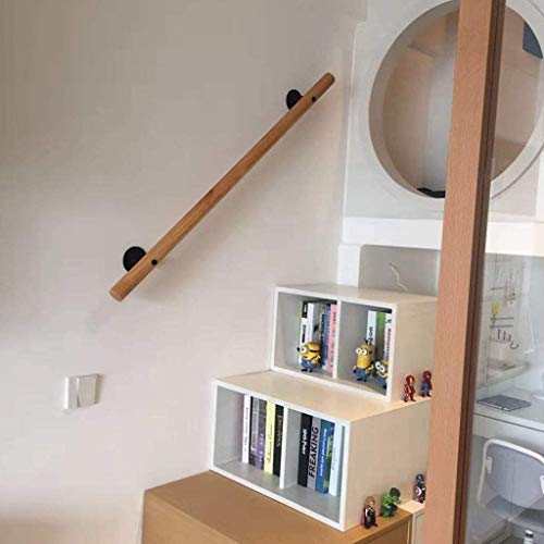 Rampe d'escalier de sécurité en bois brut de pin avec supports de fixation - 5