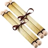 Makevivi 2 rollos de papel en blanco con varillas de madera, 7.1 x 30.5