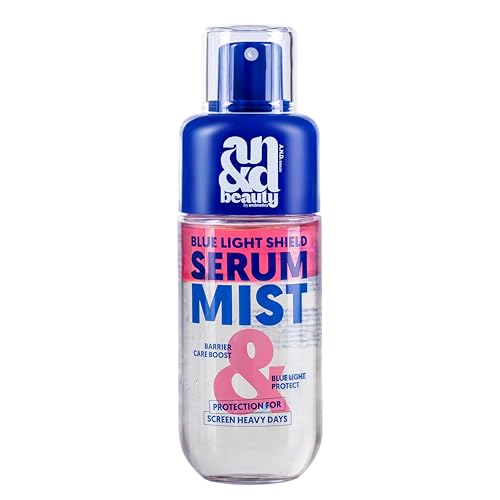 ANDBeauty Blue Light Shield Serum Mist - Spray facial con niacinamida, ésteres de vitamina C, ceramidas y ectoína, protege contra la luz azul, hidrata, calma, acabado brillante, 100 ml