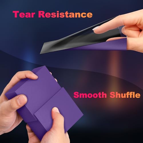 Image of 200 Pack Card Sleeves, Matte Dual Trading Card Sleeves with Opaque Back & Smooth Shuffle, Tear Resistant Card Protectors for MTG, TCG and Game Cards (Metallic Purple)
