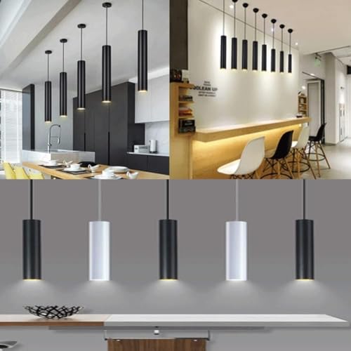 Lustre cylindrique moderne blanc pour optimiser l'éclairage de chambre - 6