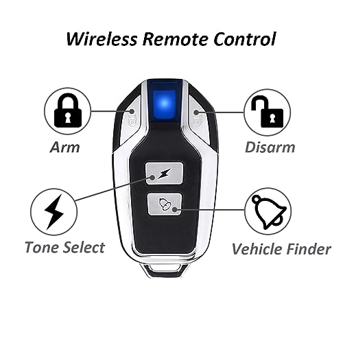 Image of Bike Alarm Updated Wireless Vibration Motion Sensor Waterproof Anti Theft 113dB with Remote Control for Bicycle Motorcycle Car Scooter Vehicles