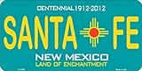 SANTA FE New Mexico (Teal) Novelty State Background Vanity Metal License Plate Tag Sign