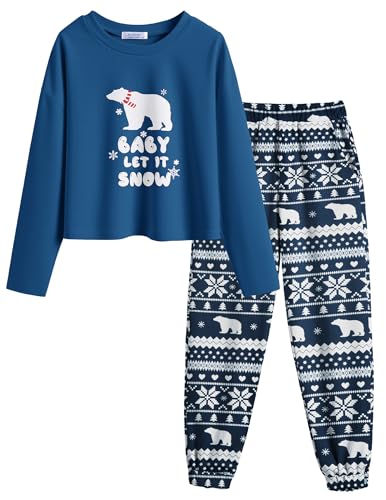 Image of Arshiner Girls 2 Piece Outfits Kids Tie Dye Sweatsuits Set Long Sleeve Shirt and Pants Set Size 5-14 Y