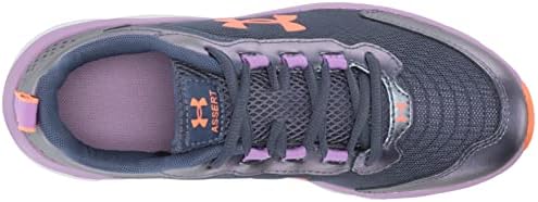 Under Armour Girls Assert 9 Pearl Running Shoe, Utility Blue (500)/Electric Tangerine, 7 Big Kid | Image 4