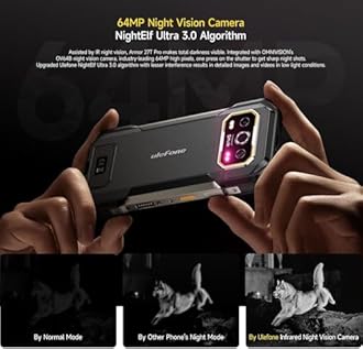 Ulefone Armor 27T Rugged Phone with Thermal Imaging Camera, 24GB+256GB MTK G99 Android 14 Smartphone, 10600mAh 50MP+64MP Night Vision, 6.78" FHD+ 120Hz, IP68/69K Waterproof Dual SIM 4G Smartphone NFC