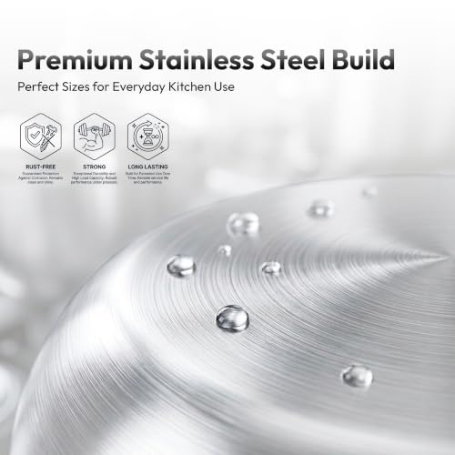 Shri & Sam 3-Piece Steel Serving Bowls with Lids Set BSS-T - Image 5