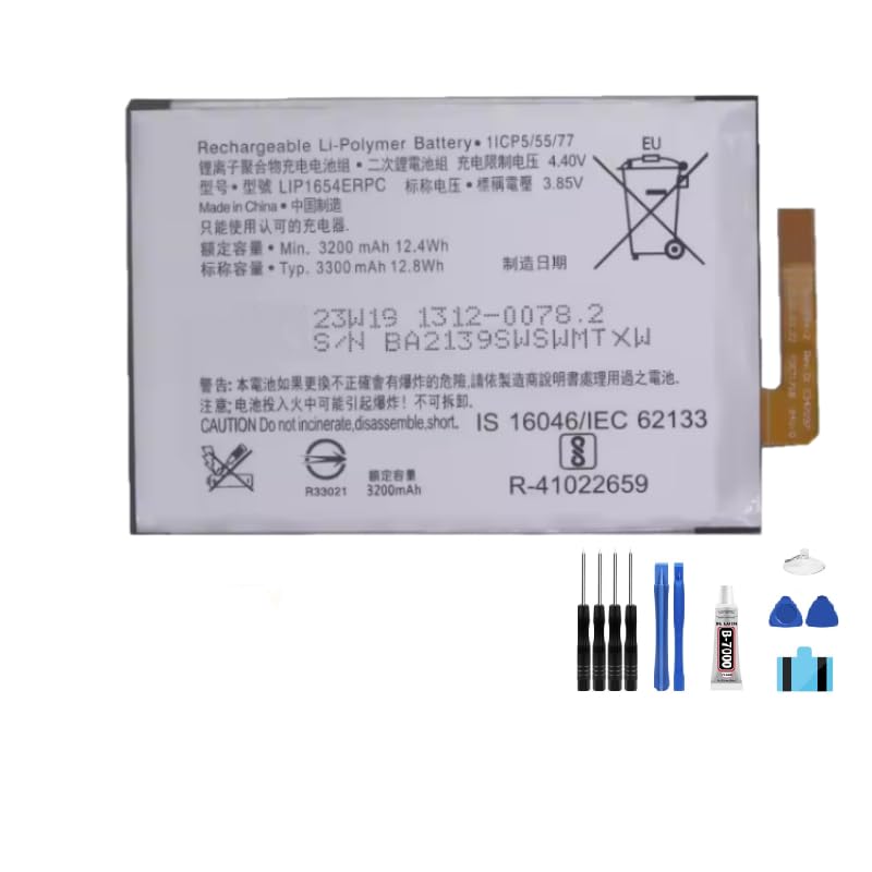 Generic Batterie de téléphone LIP1654ERPC 3300 mAh 3,85 V compatible avec Xperia XA2 H4113 H3113 H4133 H3123 L2 Dual H3321 H4311 L3 1309-2675 I4312 I3312