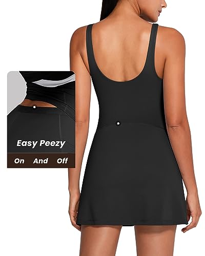 Womens Tennis Dress with Built in Easy Peezy Shorts Open-Back2