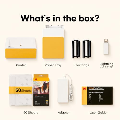 KODAK Dock Plus 4PASS Instant Photo Printer, 4x6” Portable