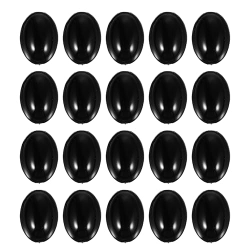 Beatifufu 100Pcs Black Flat Bottom Oval Nose Eyes Plastic Craft Supplies for Dolls Stuffed Animals and Crochet Projects for Doll Making and Crafting