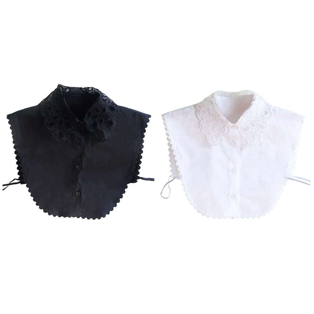 Uposao Femme En Mousseline De Soie Pull Faux Col Revers Amovible Faux