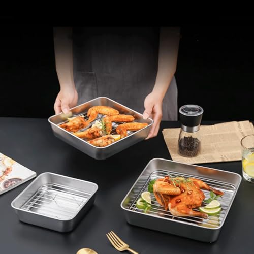 Plateau de cuisson en acier inoxydable avec grille égouttoir pour biscuits et pain - 6