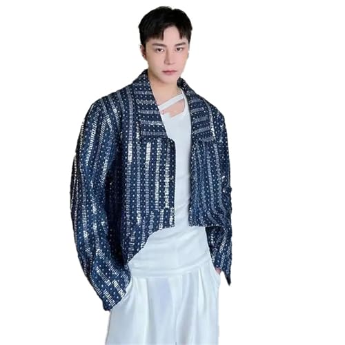 Veste à paillettes denim homme pour briller en soirée et club