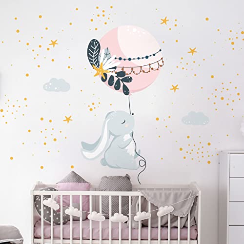 Children's Wall Stickers - Baby Room Decoration - Indian Rabbit Wall Sticker - Height 90 x Length 60 cm, Model 2, 90x60cm - Image 2