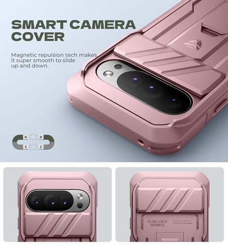 Coque de protection robuste résistante aux chocs Google Pixel 10 Pro XL rose - 3
