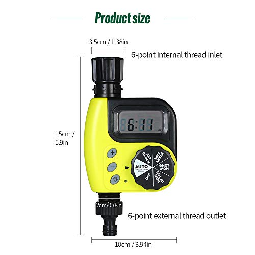 KKmoon Irrigation Timer, Automatic Water Timer Outdoor Garden Irrigation Controller 1-Outlet Programmable Hose Faucet Timer Garden Automatic Watering Device Without Battery