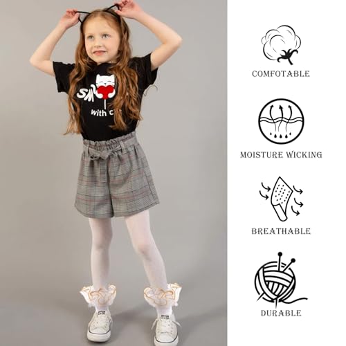 Toddler Girls Ruffle Socks Girl Cute Lace Frilly Fancy Dress Socks Soft Cotton Sock with Big Ruffles for Little Kids3