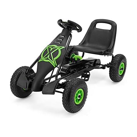 Xootz Viper Racing Go Kart, Kids Ride On Pedal Car with Gear Stick and Handbrake , Black Cover