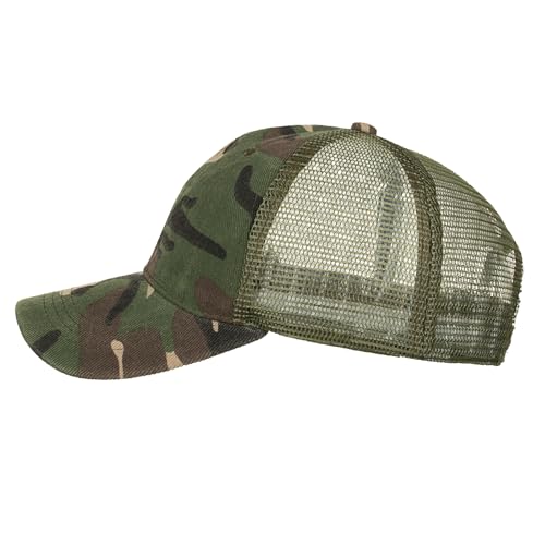 Image of Trucker Hat Distressed Baseball Cap Golf Cap Adjustable Sportswear Hat for Men Women Unisex