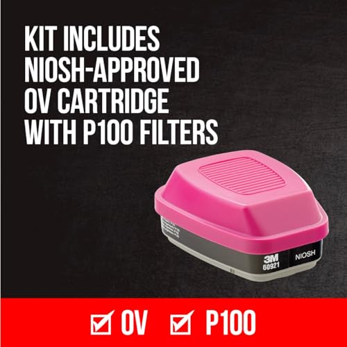 Image of 3M P100 /OV Odor /Particulate Multi-Purpose Reusable Respirator 65021, NIOSH-APPROVED Organic Vapor Cartridge, Medium
