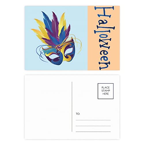 Cartes postales d'Halloween en plume bleue x20 pour correspondance festive