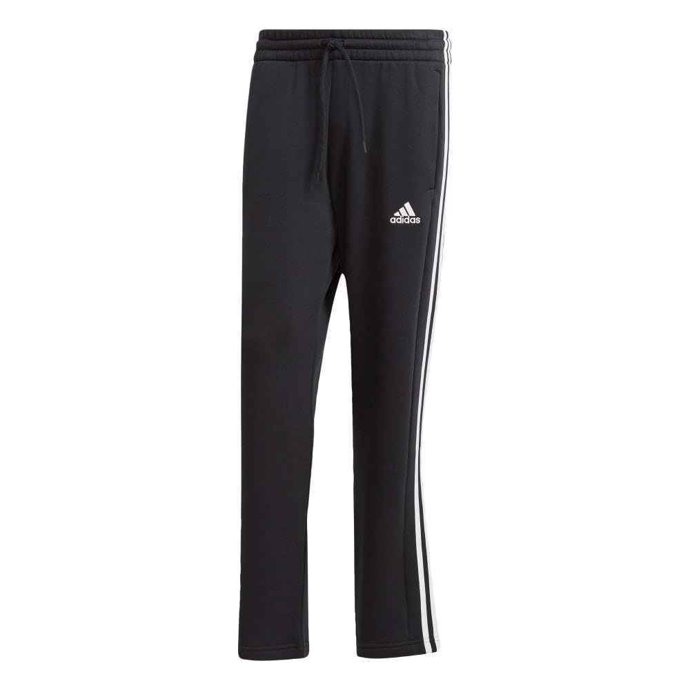 adidas Men's Essentials 3-Stripes Regular Tricot Pants, Black, Large
